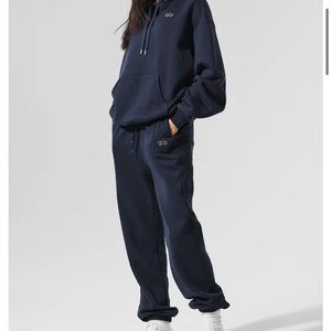 ALO Yoga Navy Hoodie and Sweatpants Set
